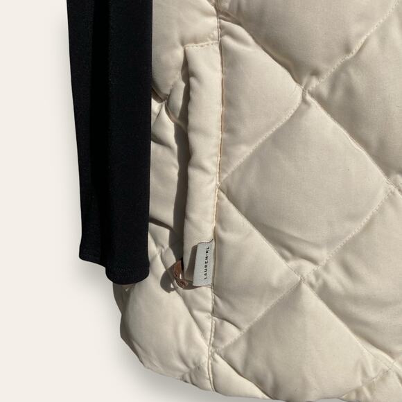 RALPH LAUREN Puffer Vest Small Faux Fur Hood Down Quilted Zip - Picture 7 of 7